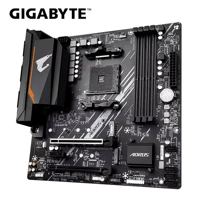 GIGABYTE-Carte mère Bcape M AORUS ELITE, Micro-ATX, Socket AM4, Ryzen 5000, 4000, 3000 Series, CPU Tourists