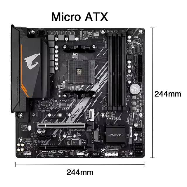 GIGABYTE-Carte mère Bcape M AORUS ELITE, Micro-ATX, Socket AM4, Ryzen 5000, 4000, 3000 Series, CPU Tourists